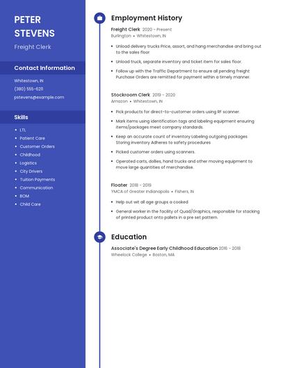 Freight Clerk Resume