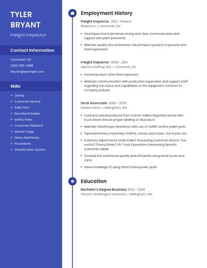 Freight Inspector Resume