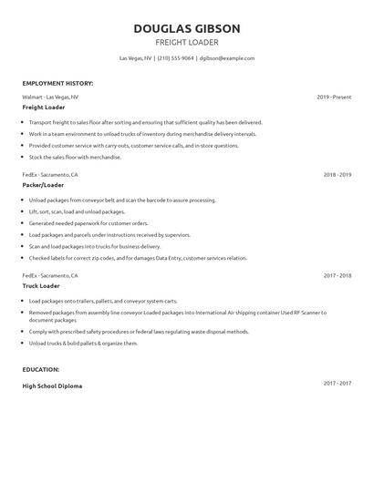 Freight Loader Resume