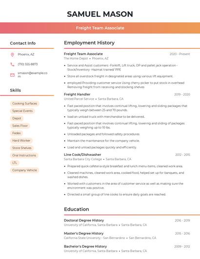 Resume example 3