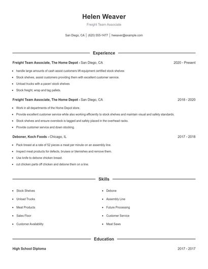 Resume example 1