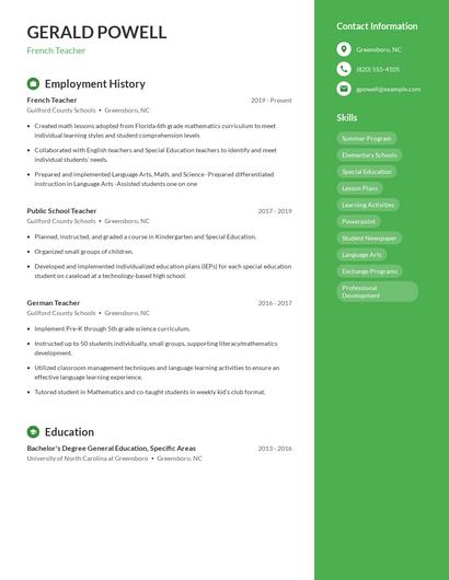 Resume example 5