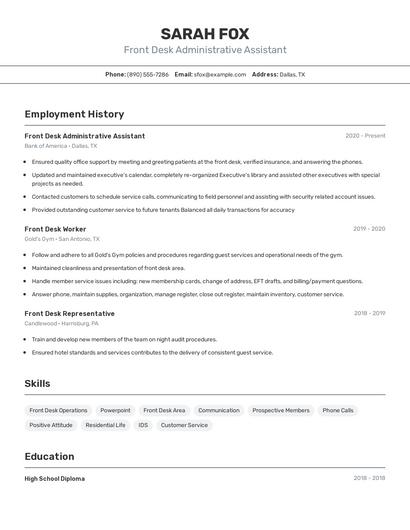Resume example 2