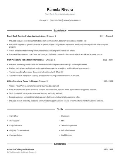 Resume example 1