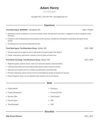Resume example 1