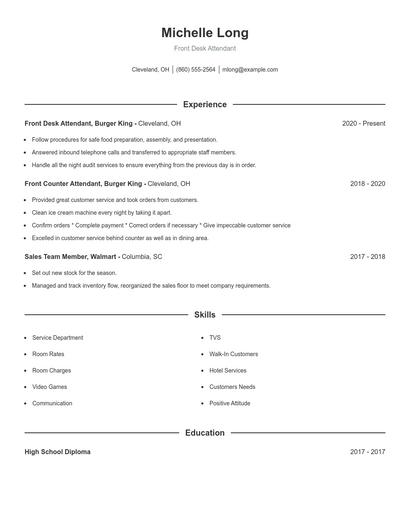 Resume example 1