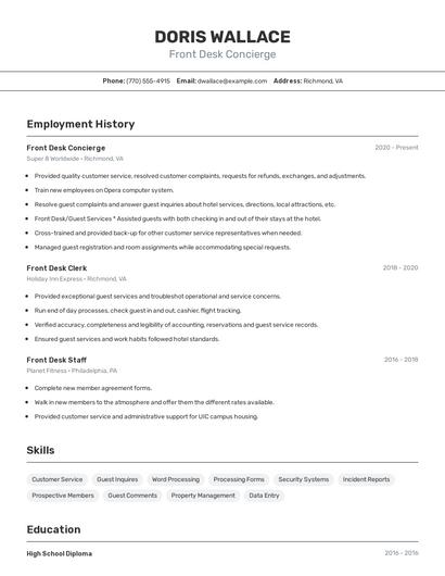 Resume example 2