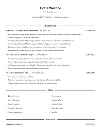 Resume example 1
