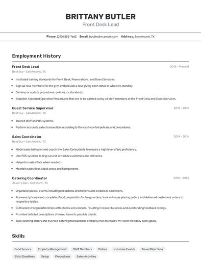 Resume example 2