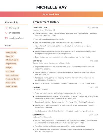 Resume example 3