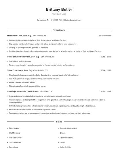 Resume example 1