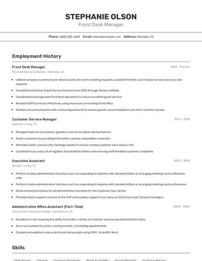 Resume example 2