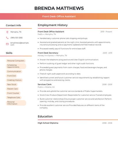 Resume example 3