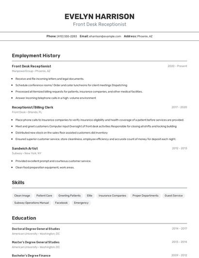 Resume example 2