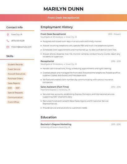 Resume example 3
