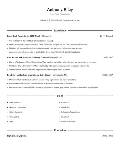 Resume example 1