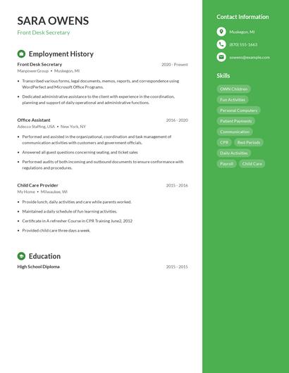 Resume example 4