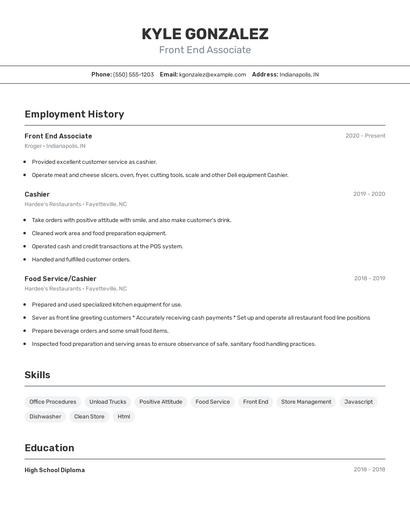 Resume example 2