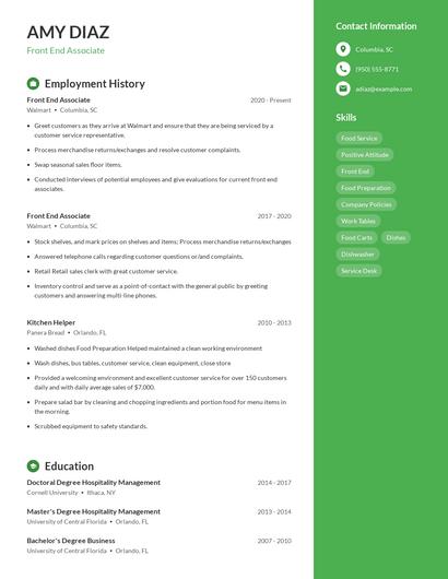 Resume example 5