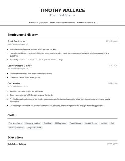 Resume example 2