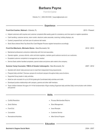 Resume example 1