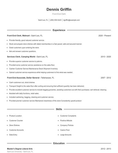 Resume example 1