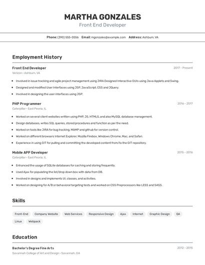 Resume example 2