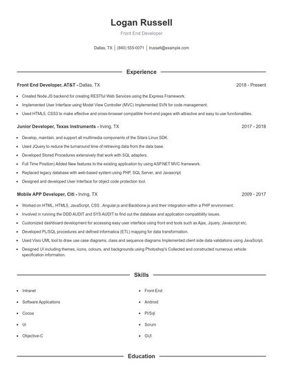 Resume example 1