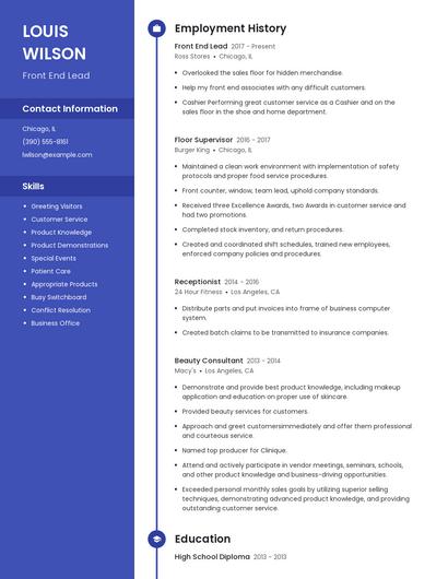 Resume example 5