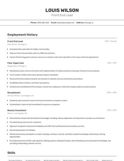 Resume example 2