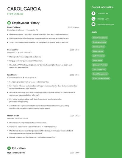 Resume example 4