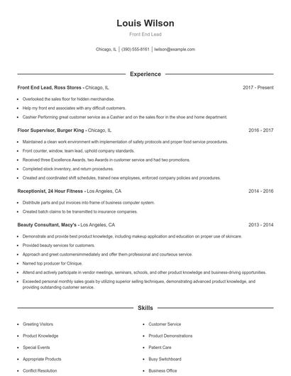 Resume example 1