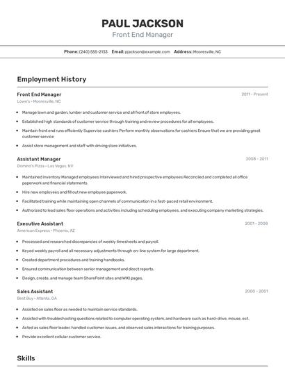 Resume example 2