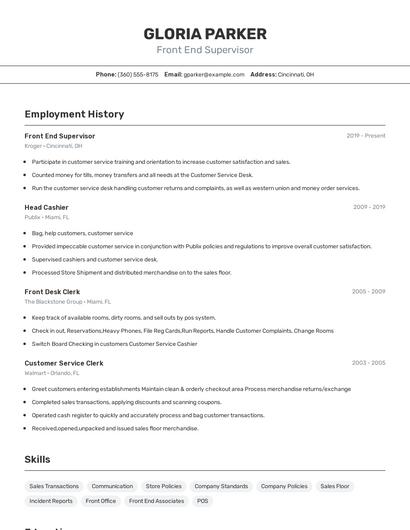 Resume example 2