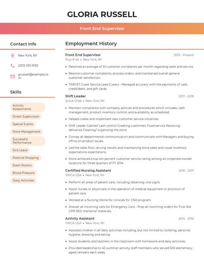 Resume example 3