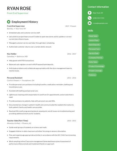 Resume example 4