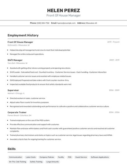Resume example 2
