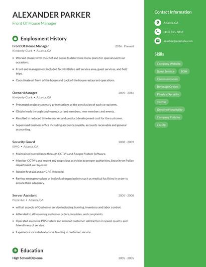 Resume example 4