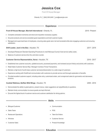 Resume example 1