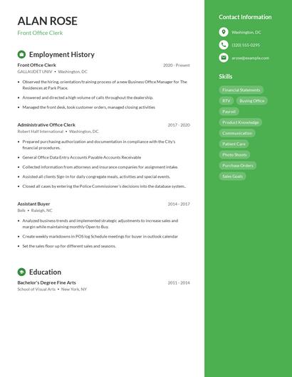 Resume example 5