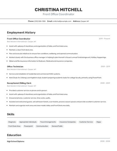 Resume example 2
