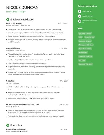 Resume example 5