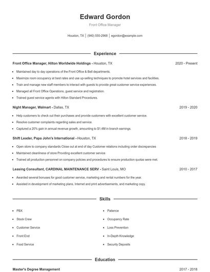 Resume example 1