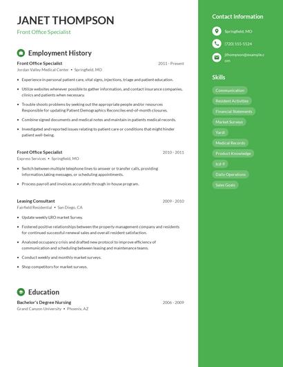 Resume example 5