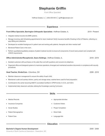 Resume example 1