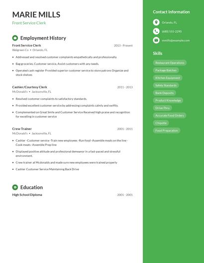 Resume example 5