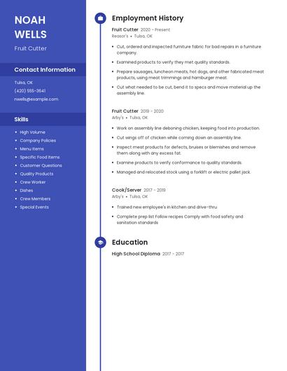 Fruit Cutter Resume