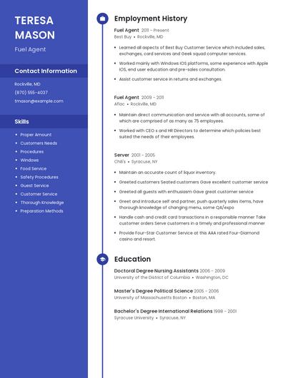 Fuel Agent Resume