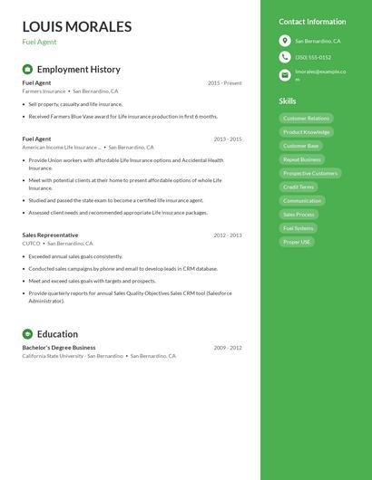 Fuel Agent Resume