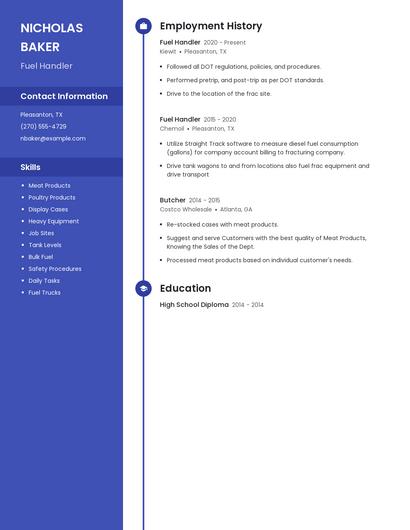 Fuel Handler Resume
